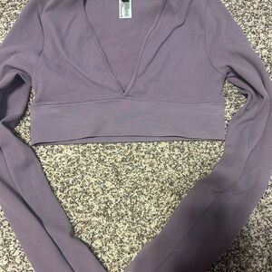 Wild Fable Lavender V-Neck Crop Top